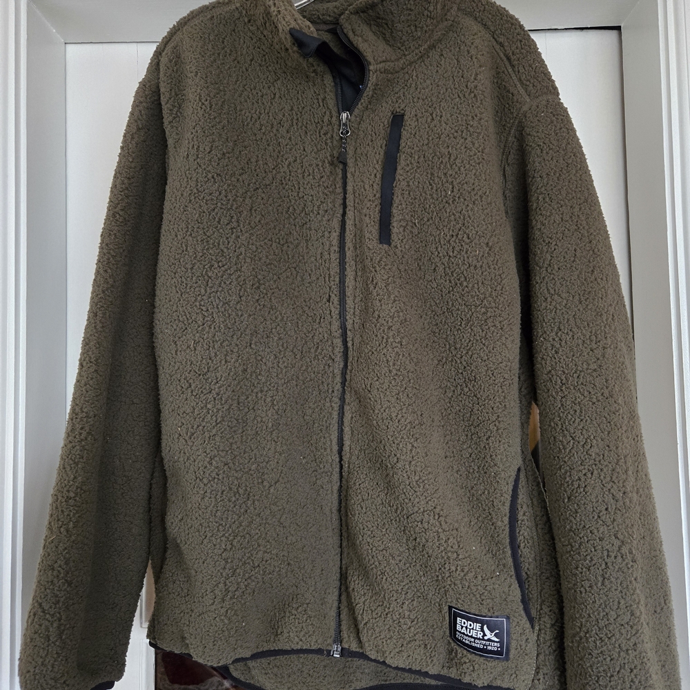 Eddie Bauer Olive Fleece Jacket